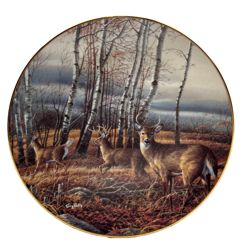 Terry Redlin "The Birch Line" Whitetail Deer Series Collector Plate w/ COA